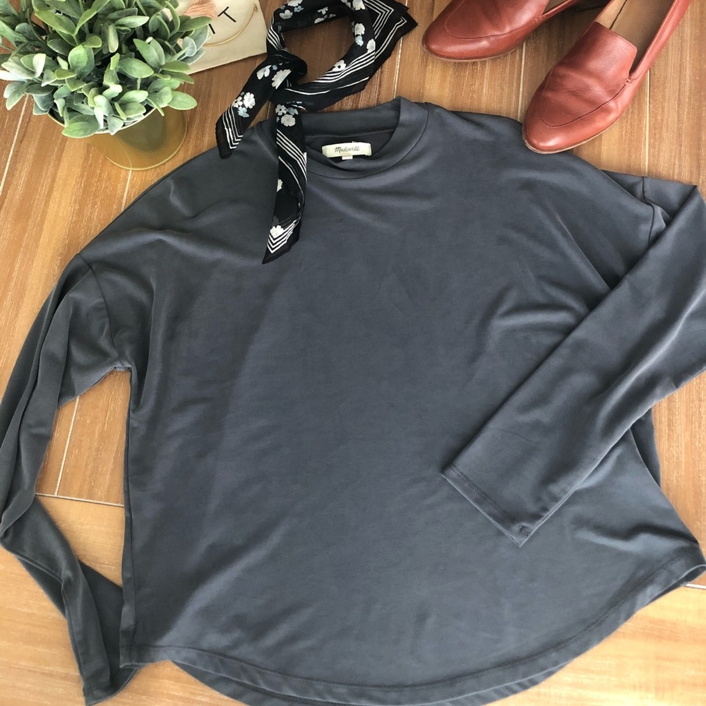 Madewell sandwashed mockneck top. S.
